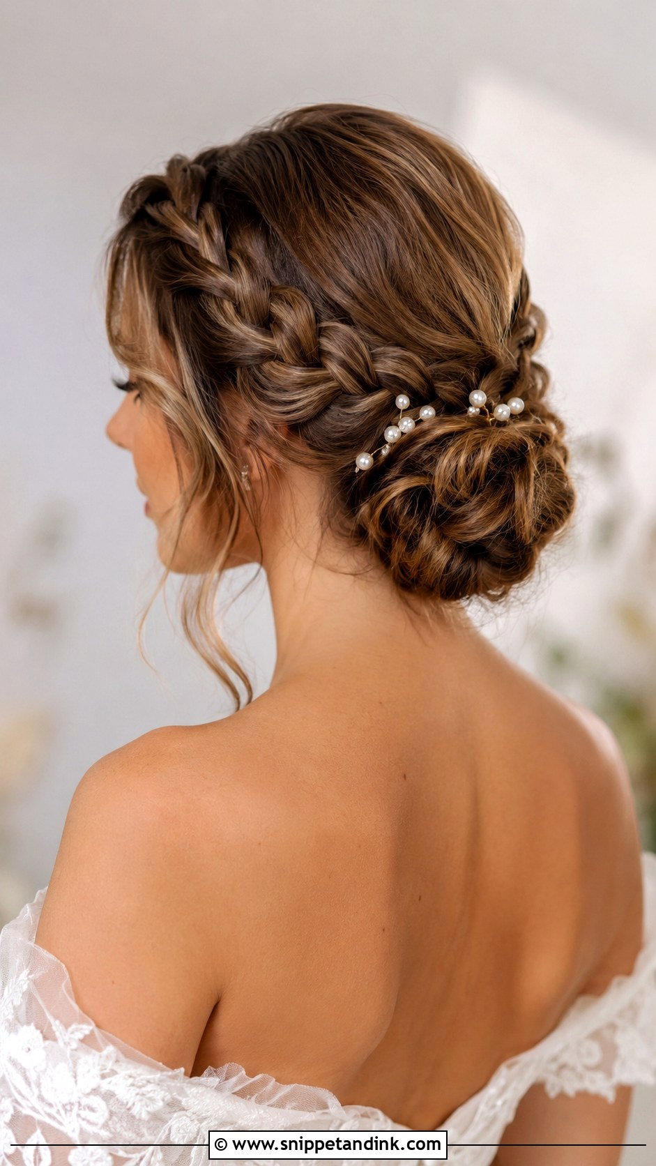 Braided Low Bun Wedding Updo - Snippet and Ink - 25 Wedding Bun Hairstyle Ideas