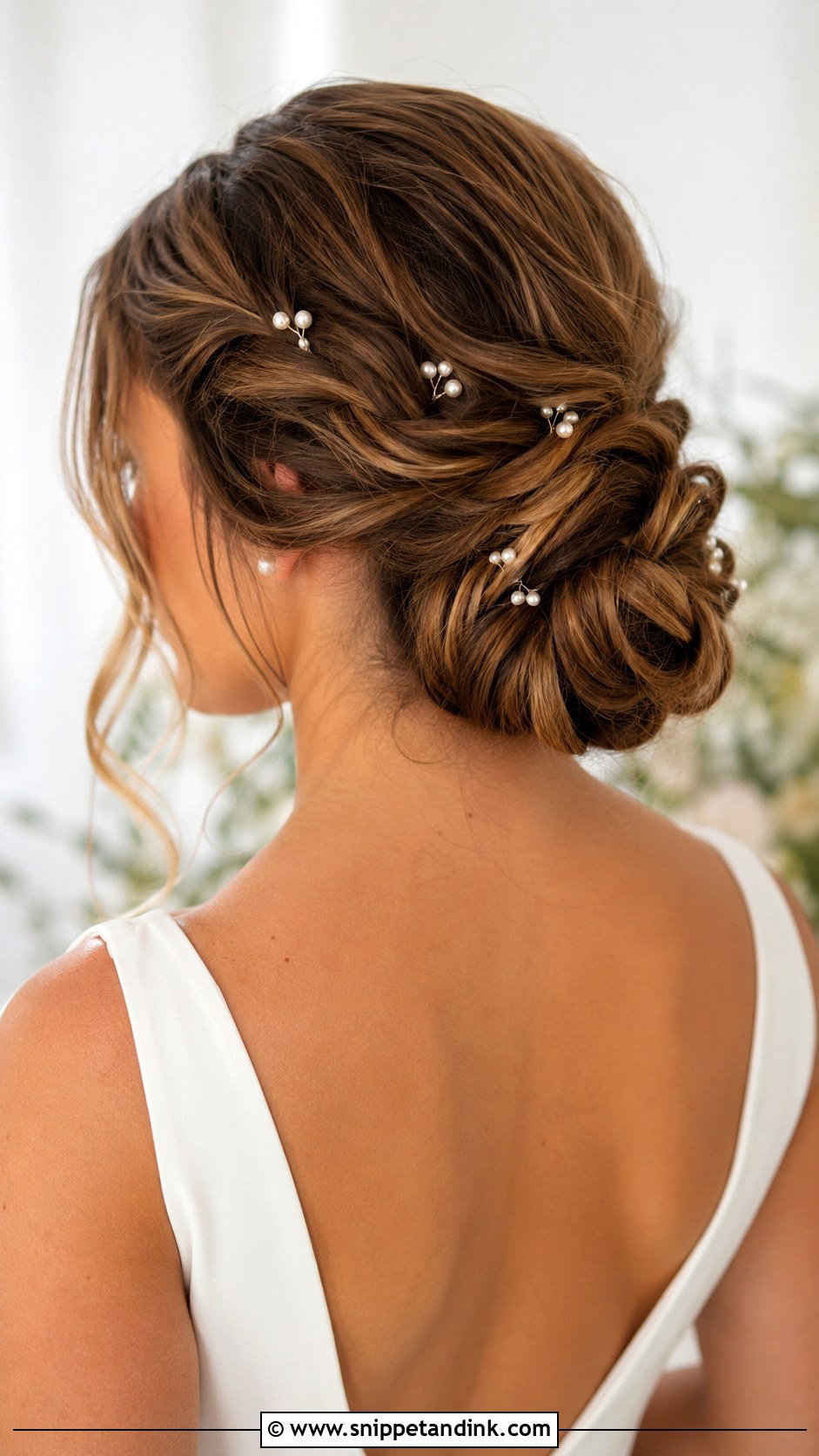 Braided Low Bun Wedding Updo For Long Hair - Snippet and Ink - 15 Up Do for Long Hair Wedding Ideas