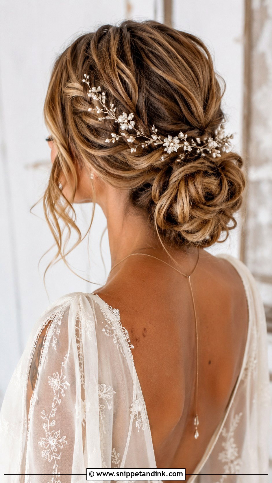 Braided Low Bun Wedding Updo For Medium Hair - Snippet and Ink - 15 Medium Length Hair Updos Wedding