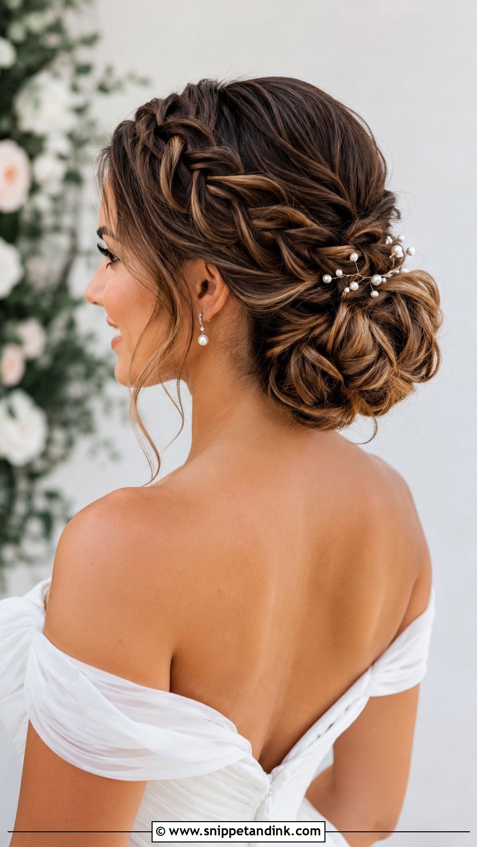Braided Low Bun Wedding Updo - Snippet and Ink - 20 Long Hair Wedding Updo Ideas