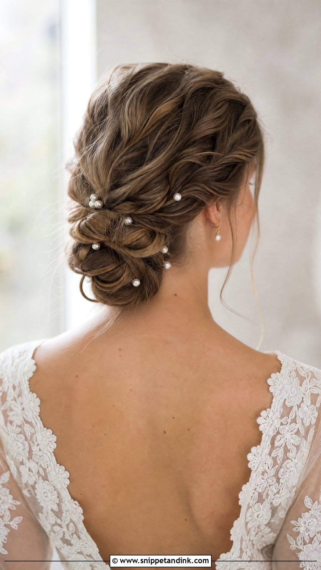 Braided Low Bun With Pearls - Snippet and Ink - 20 Western Wedding Hair Ideas