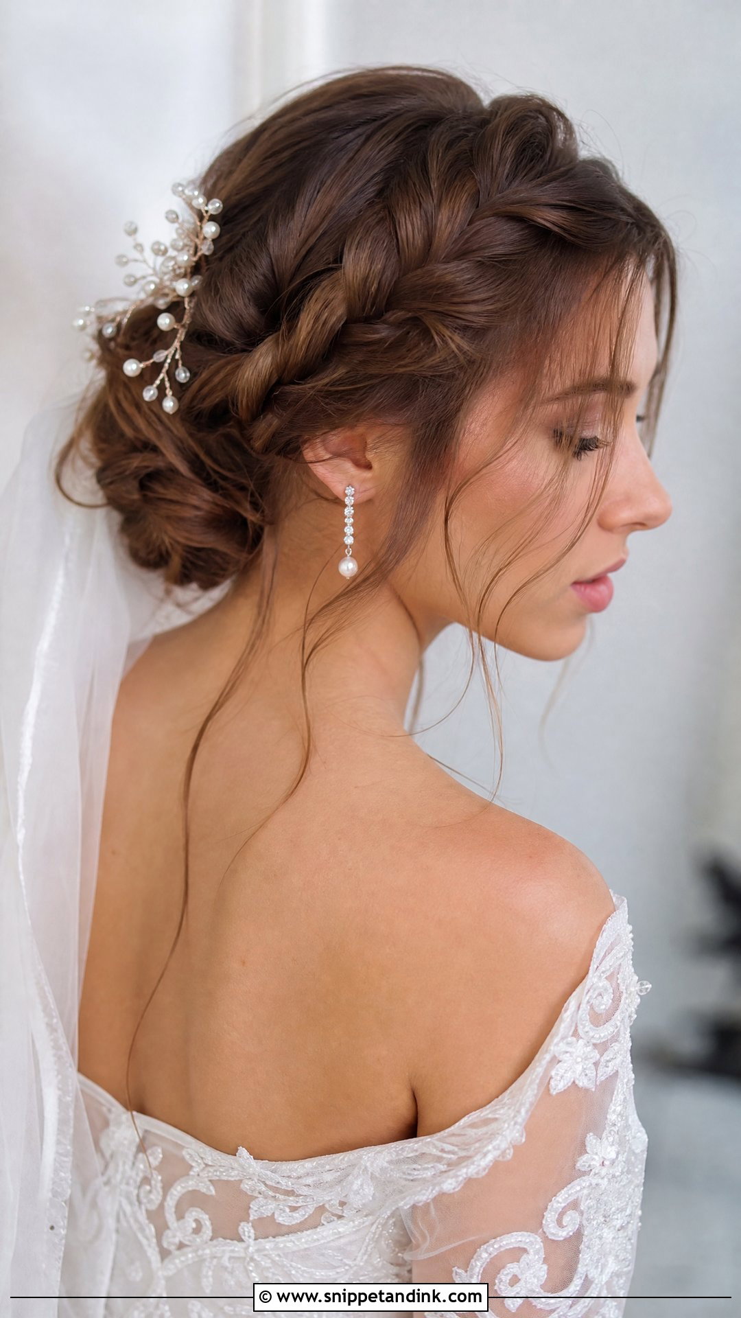 Braided Low Bun for Bride - Snippet and Ink - 20 Braid Hairstyles for Bride
