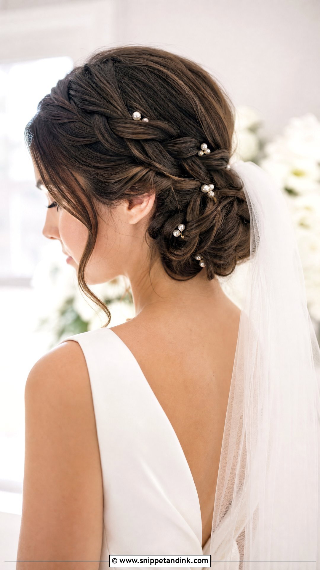 Braided Low Bun for Brides - Snippet and Ink - 20 Bridal Hair Braids