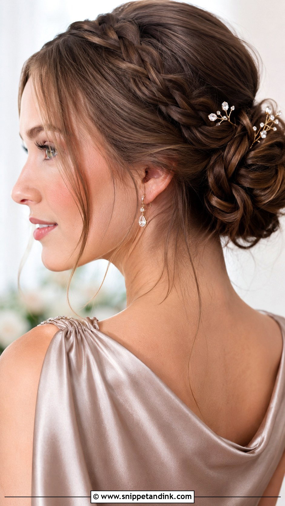 Braided Low Bun for Long Hair - Snippet and Ink - 25 Bridal Braids for Long Hair
