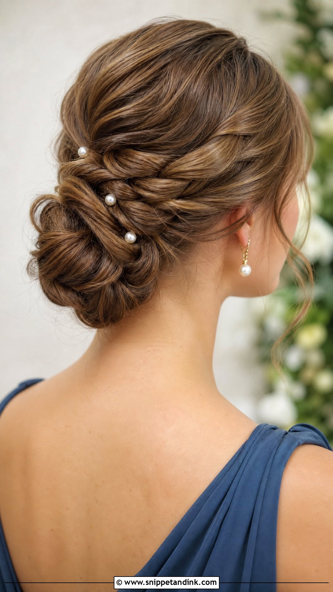 Braided Low Bun for Long Hair - Snippet and Ink - 20 Wedding Guest Updos for Long Hair