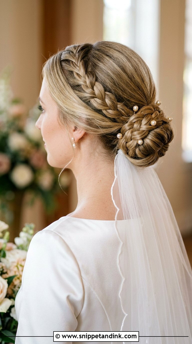 Braided Low Bun for Wedding - Snippet and Ink - 20 Braids Hairstyles for Wedding