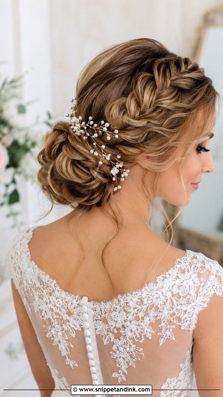 Braided Low Bun for Weddings - Snippet and Ink - 20 Wedding Hairstyles 2025 Trends