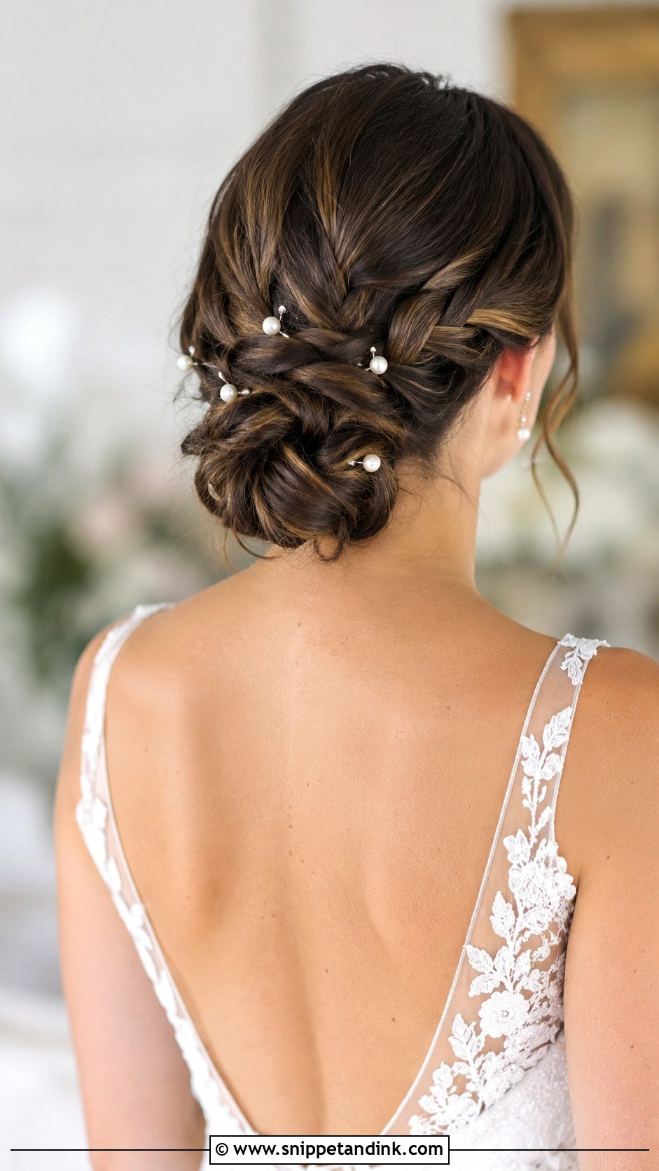 Braided Low Bun for Weddings - Snippet and Ink - 30 Brides Hairstyles