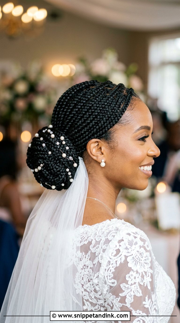 Braided Low Bun for Weddings - Snippet and Ink - 20 Braids for Wedding Hair Black Women