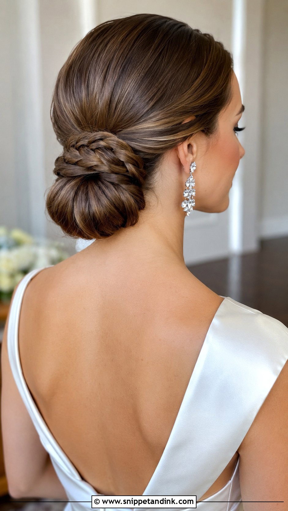 Braided Low Chignon - Snippet and Ink - 25 Bridal Hairstyles with Braids