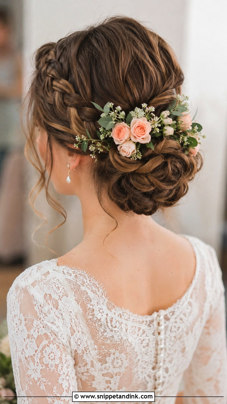 Braided Low Chignon - Snippet and Ink - 30 Wedding Hair Ideas