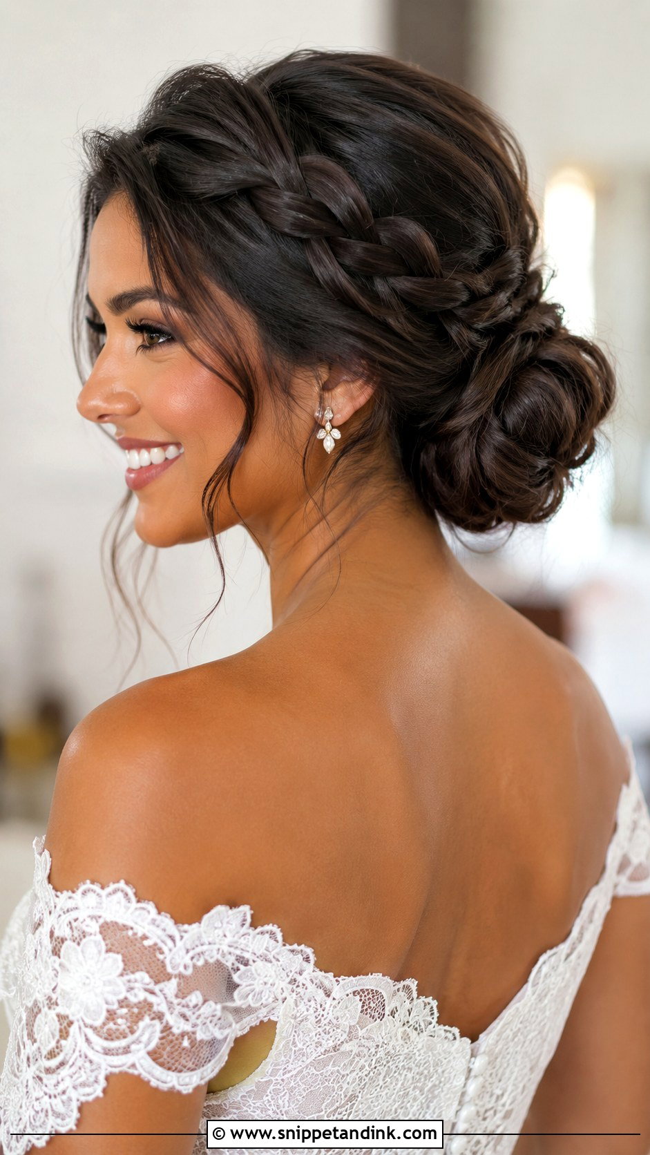 Braided Low Chignon Wedding Hair - Snippet and Ink - 15 Low Chignon Wedding Ideas