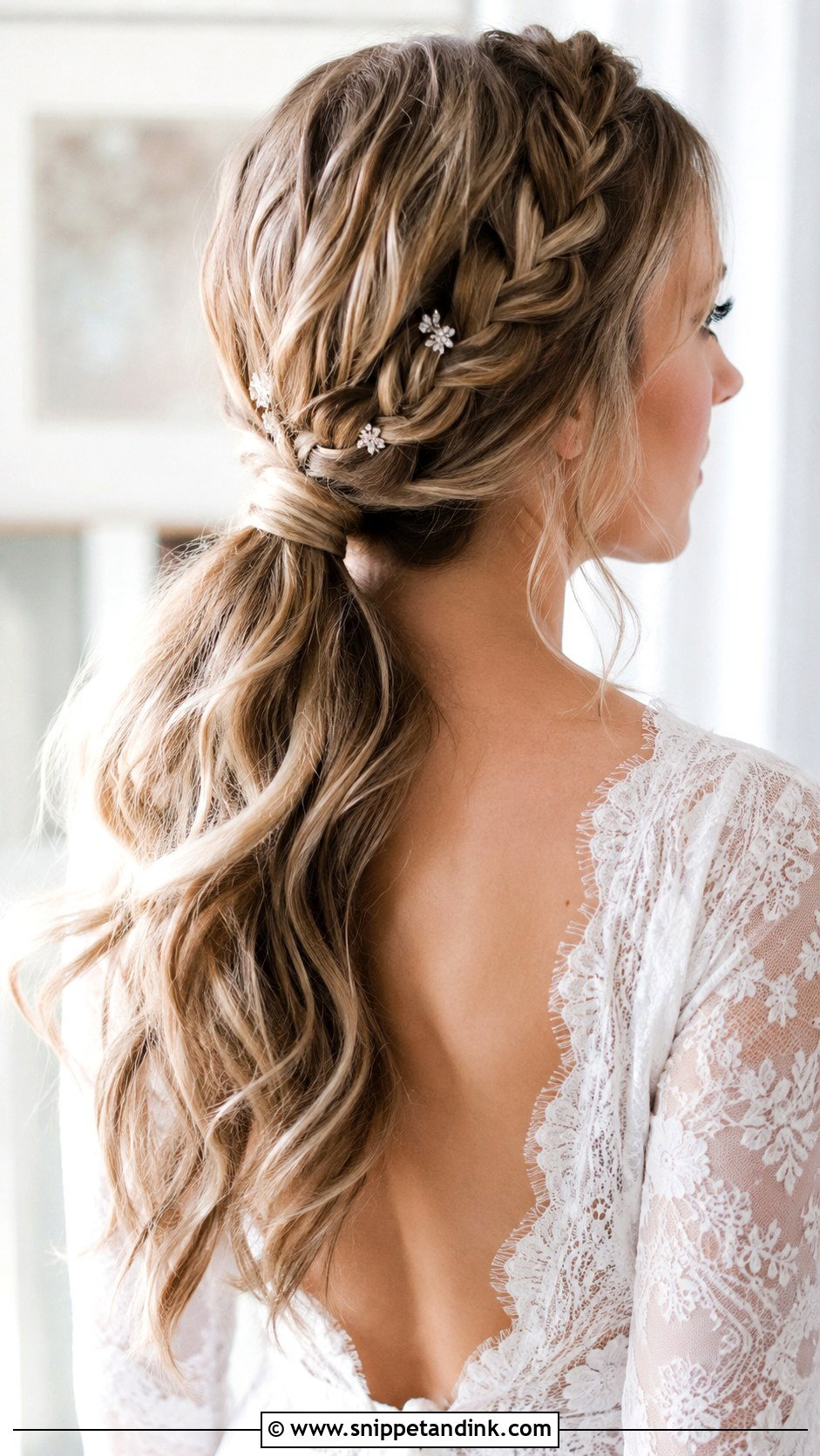 Braided Low Pony Bridal Hair - Snippet and Ink - 20 Low Pony Bridal Hair Ideas