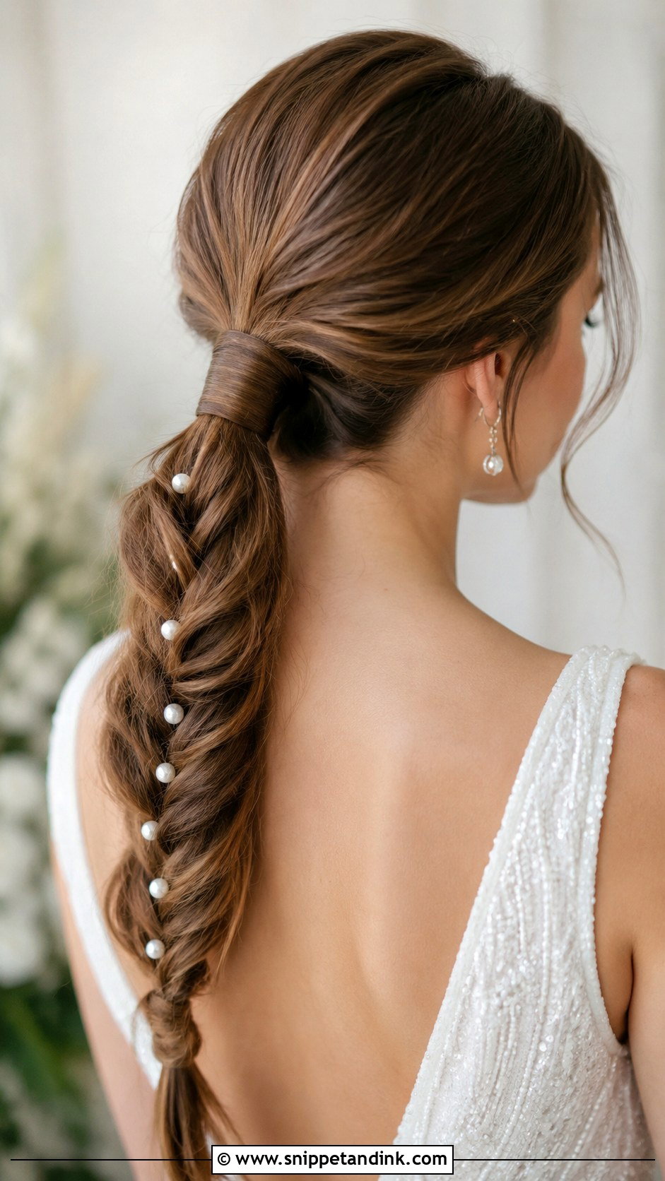 Braided Low Ponytail - Snippet and Ink - 30 Wedding Braid Hairstyles