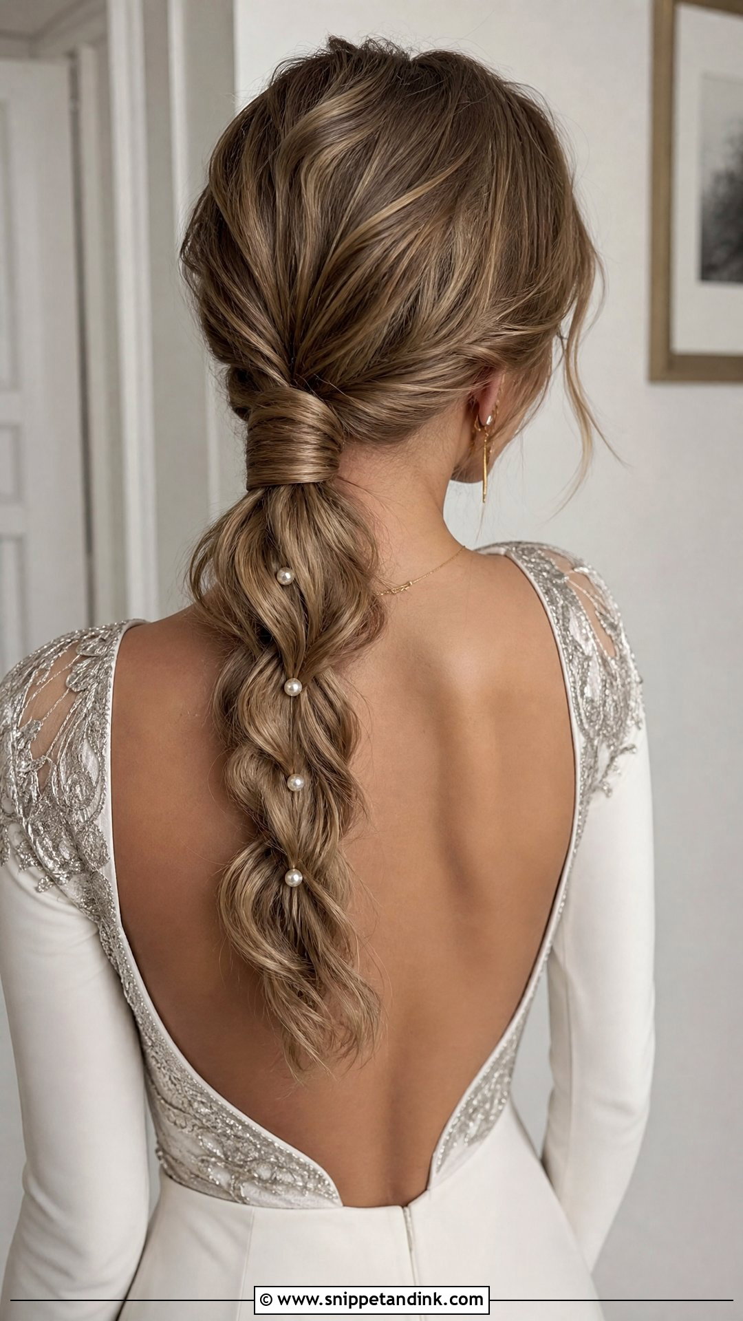Braided Low Ponytail - Snippet and Ink - 20 Long Hair Wedding Hair Styles