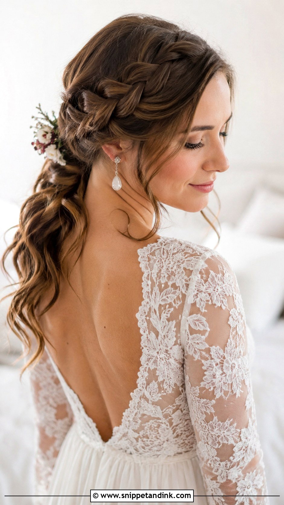 Braided Low Ponytail Wedding Style - Snippet and Ink - 20 Low Pony Wedding Hairstyles