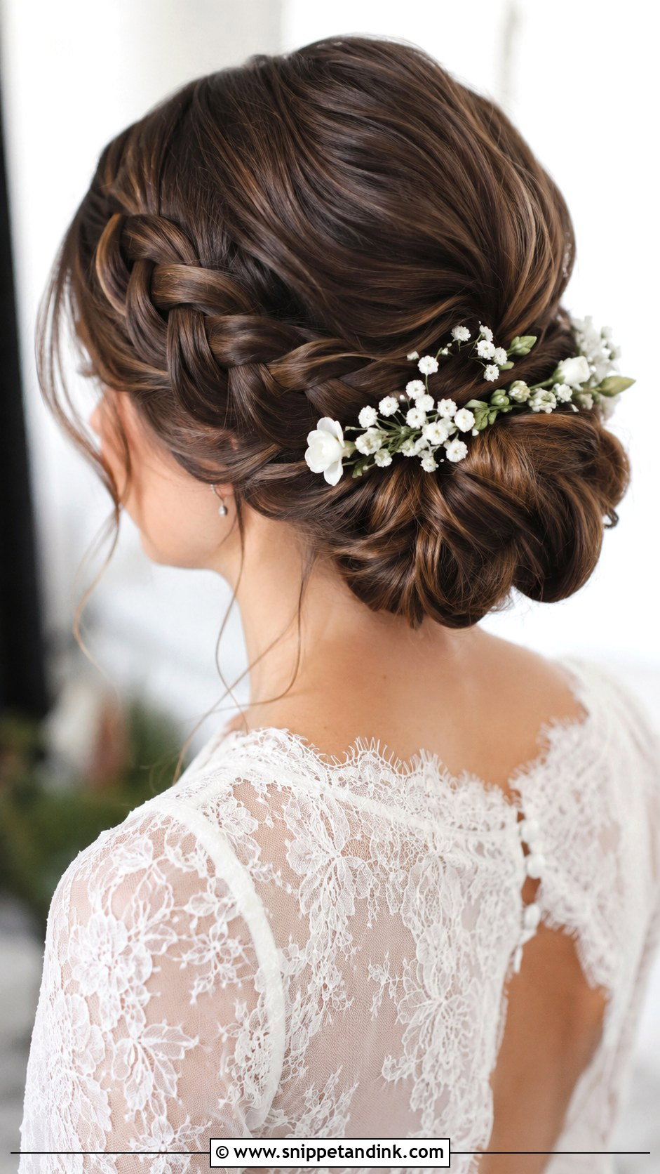 Braided Low Side Bun - Snippet and Ink - 20 Low Side Bun Wedding Hair Ideas