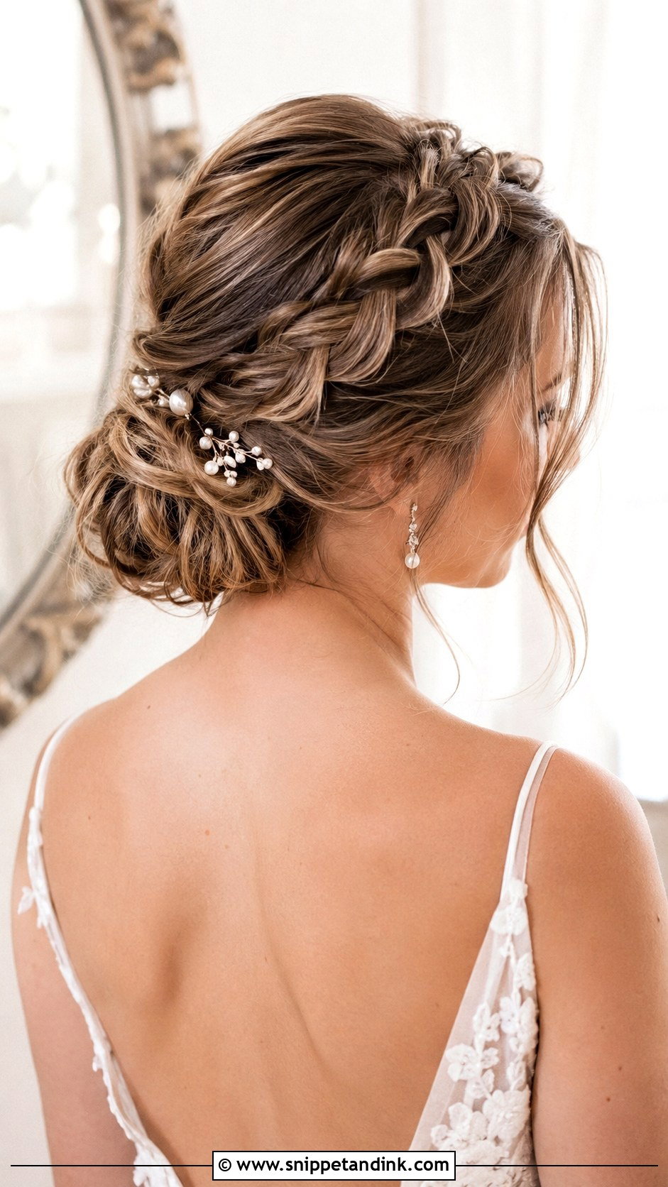 Braided Low Updo for Fine Hair - Snippet and Ink - 20 Wedding Hair for Fine Hair Ideas