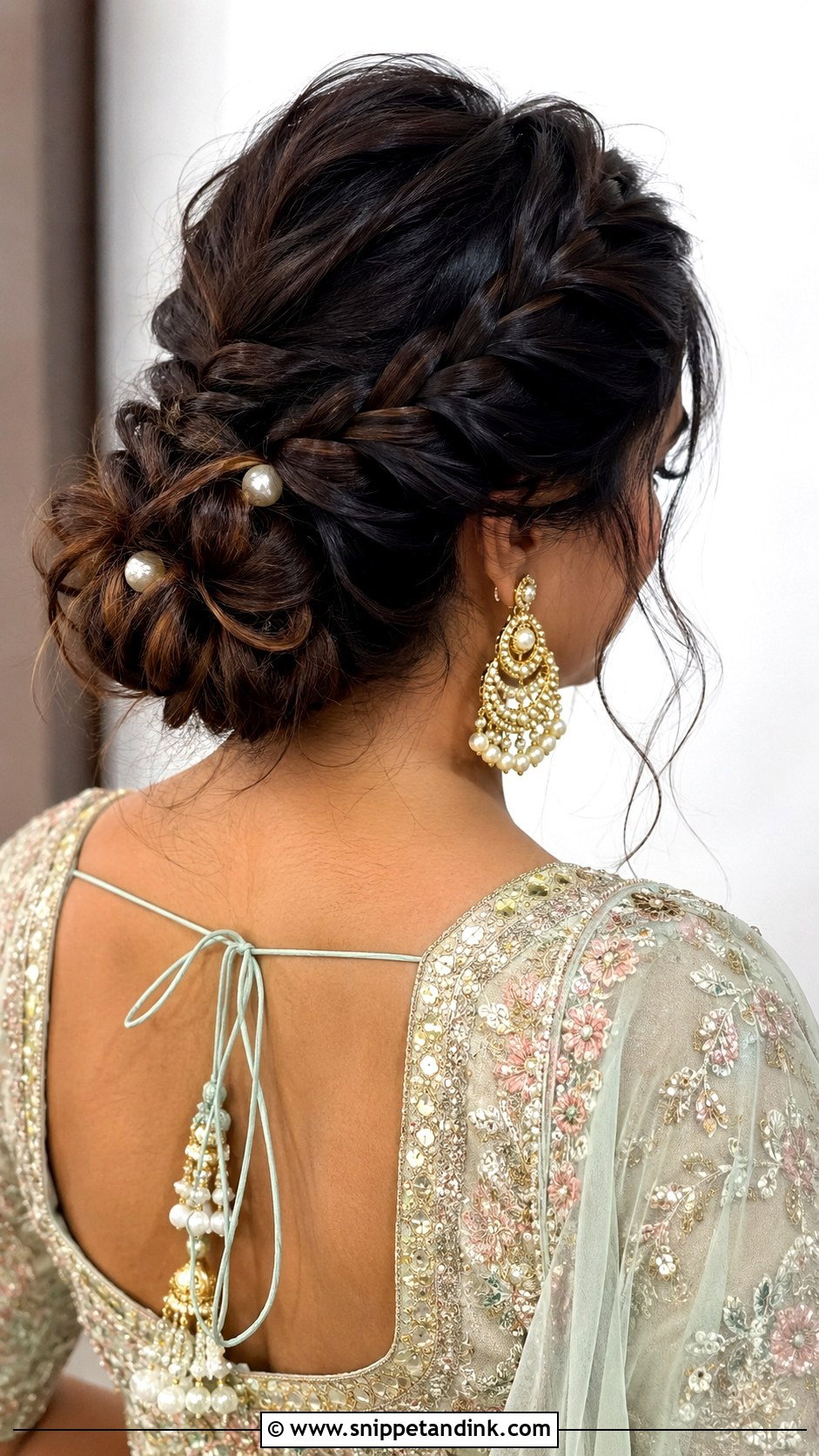 Braided Messy Bun - Snippet and Ink - 25 Indian Messy Bun Hairstyles for Wedding