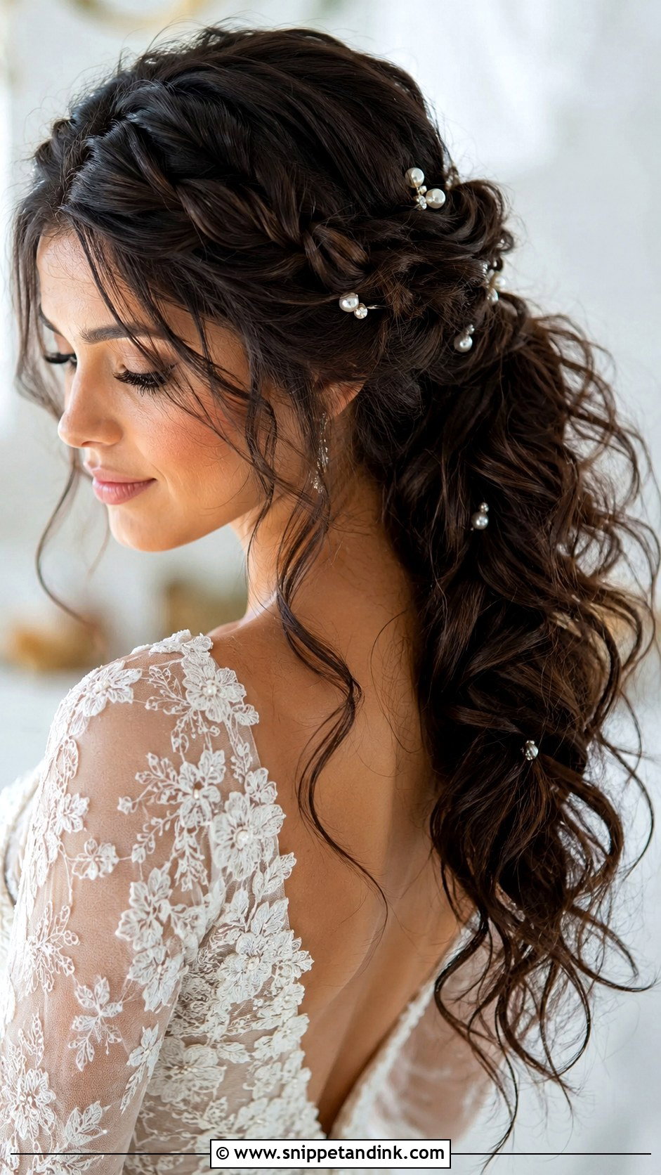 Braided Messy Ponytail Wedding Hairstyle - Snippet and Ink - 15 Messy Ponytail Wedding Hairstyles