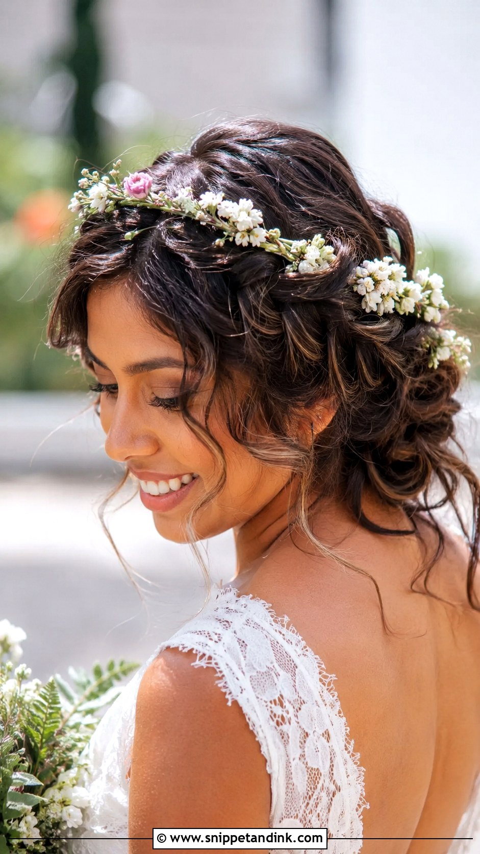 Braided Messy Updo for Boho Brides - Snippet and Ink - 30 Messy Updo Wedding Ideas