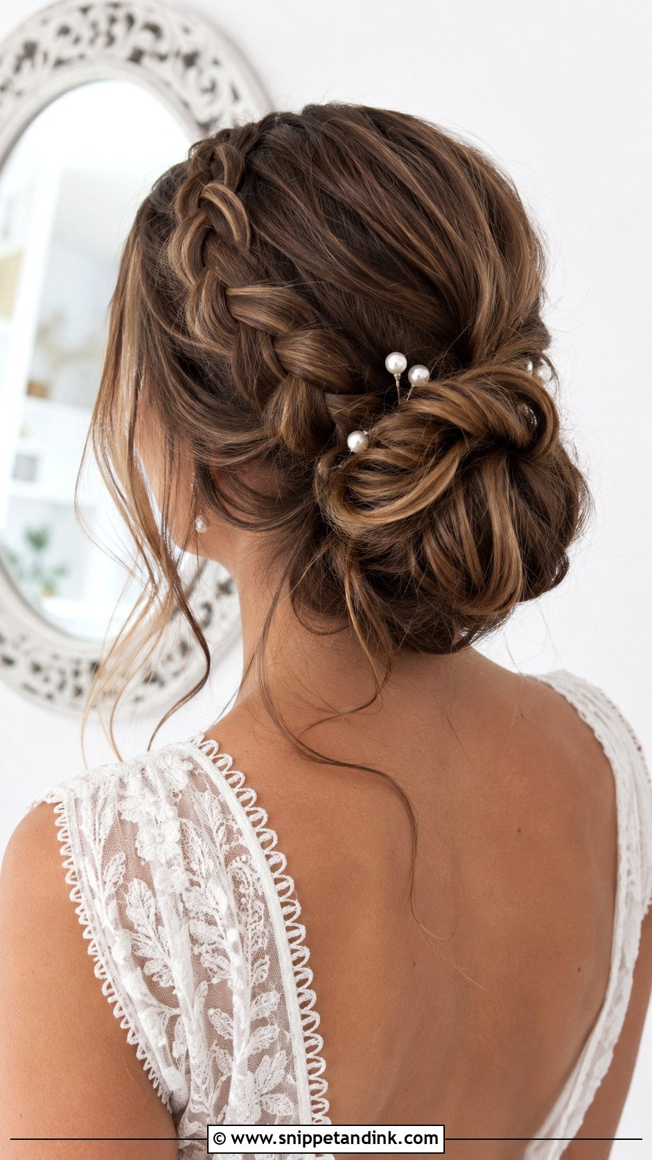 Braided Mid Bun - Snippet and Ink - 20 Mid Bun Wedding Hair Ideas