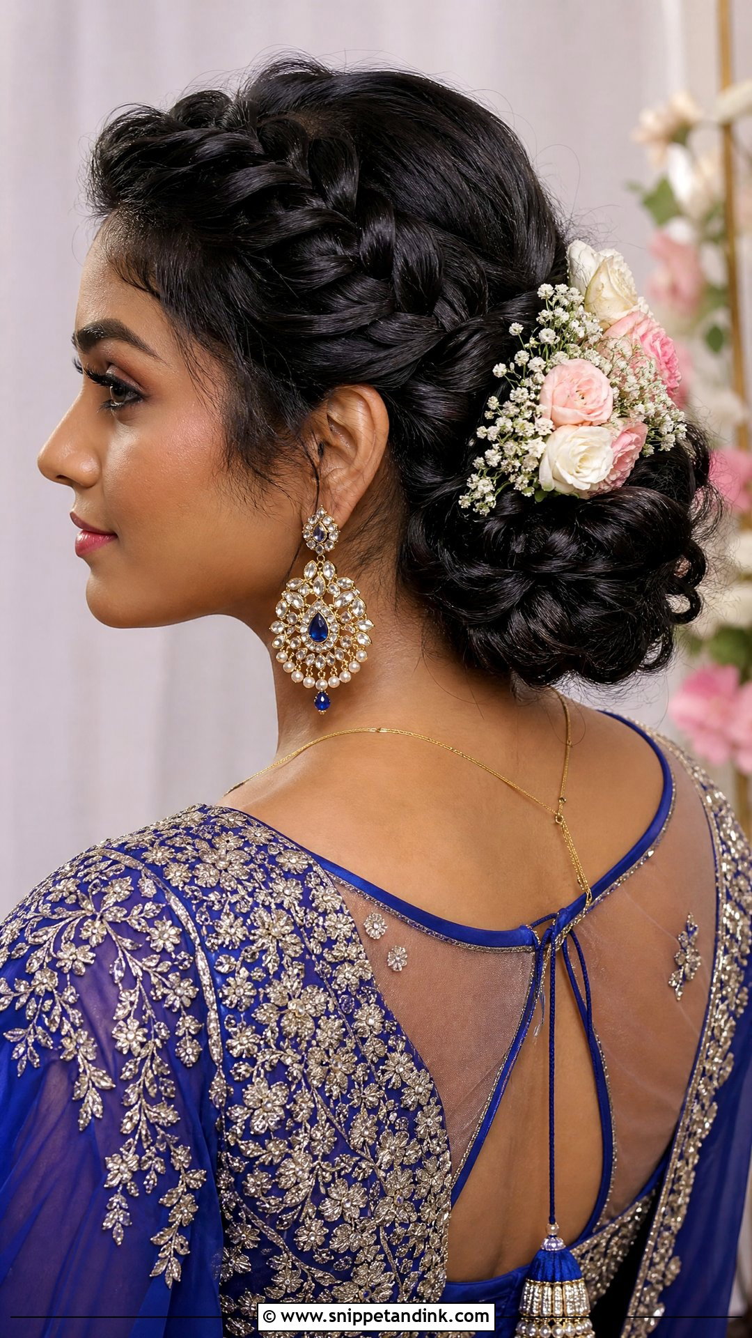 Braided Mohawk Into Side Bun - Snippet and Ink - 20 Hindu Wedding Hairstyles