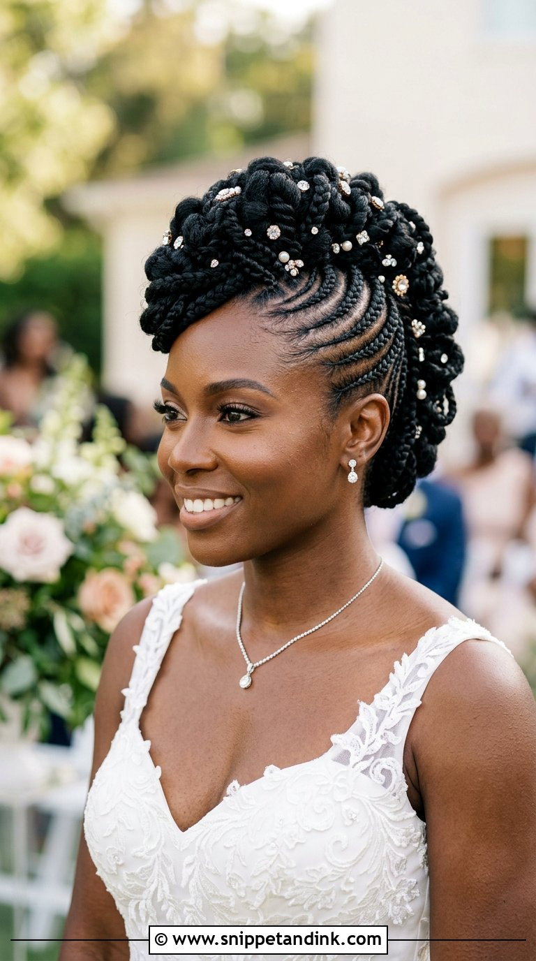 Braided Mohawk Updo for Weddings - Snippet and Ink - 20 Braids for Wedding Hair Black Women