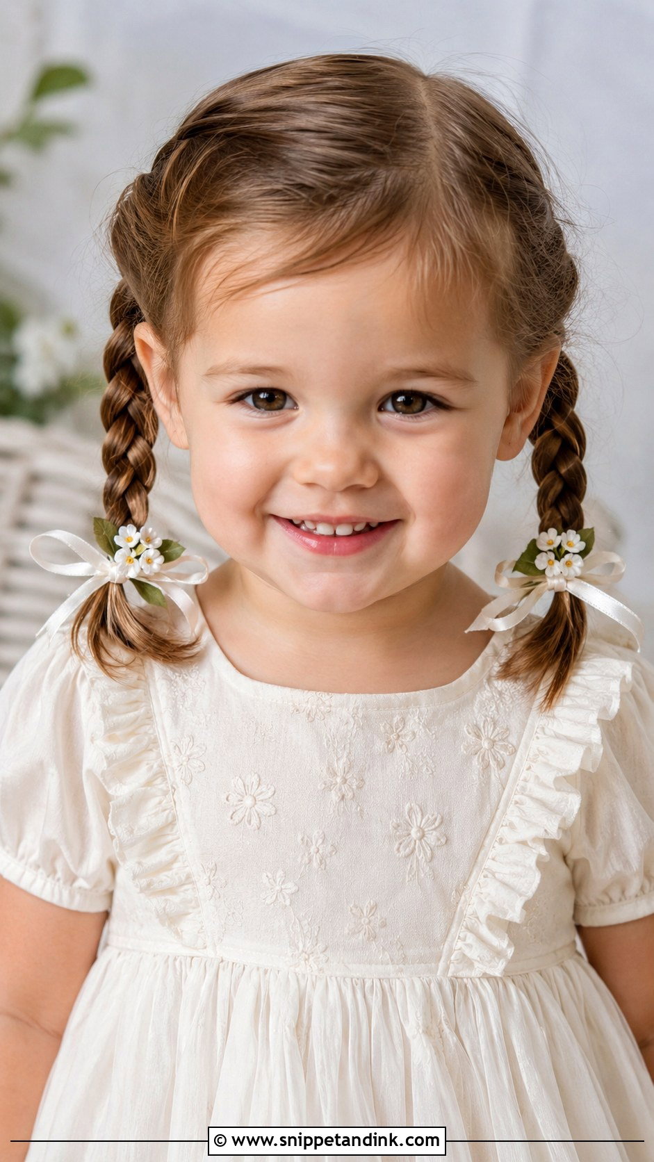 Braided Pigtails - Snippet and Ink - 25 Toddler Wedding Hairstyles