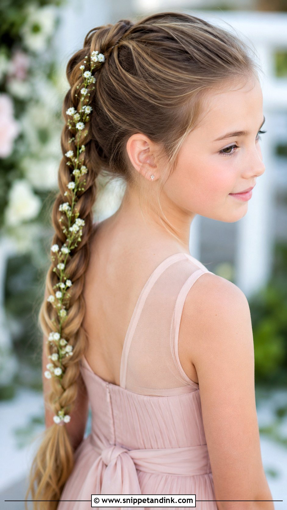 Braided Ponytail - Snippet and Ink - 30 Kids Wedding Hair Ideas