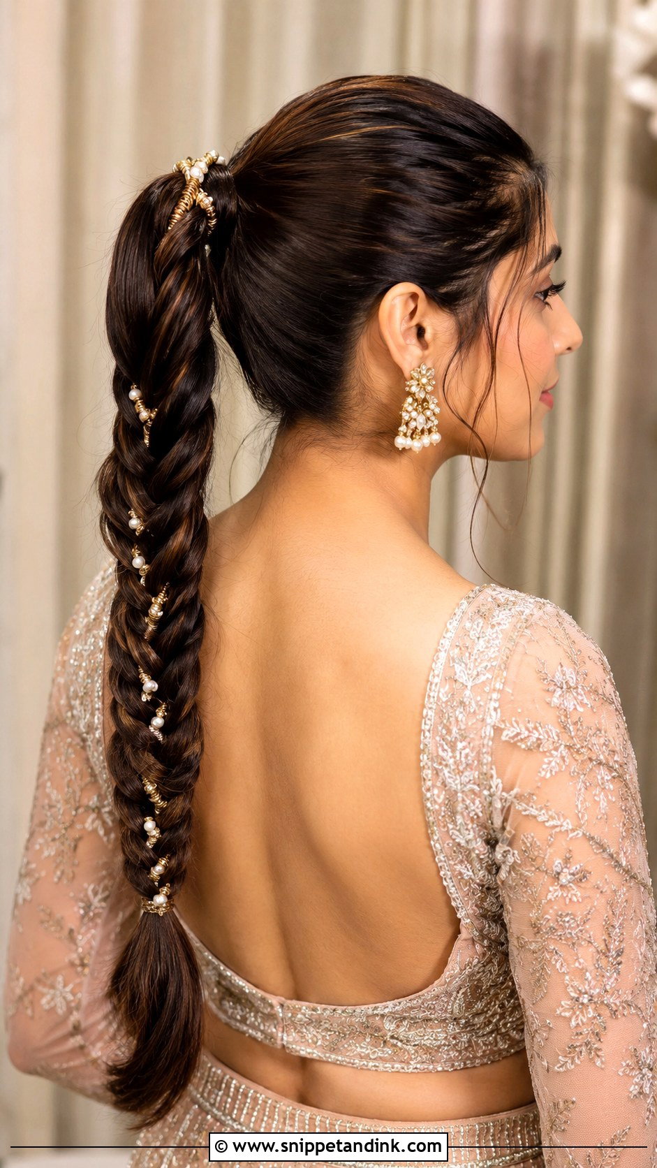 Braided Ponytail - Snippet and Ink - 20 Indian Bridal Hairstyle Ideas