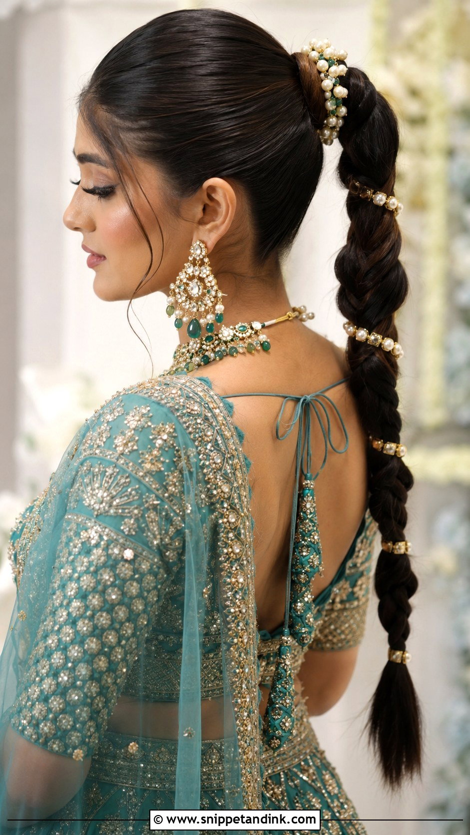 Braided Ponytail Bridal Style - Snippet and Ink - 20 Indian Braided Wedding Hairstyles