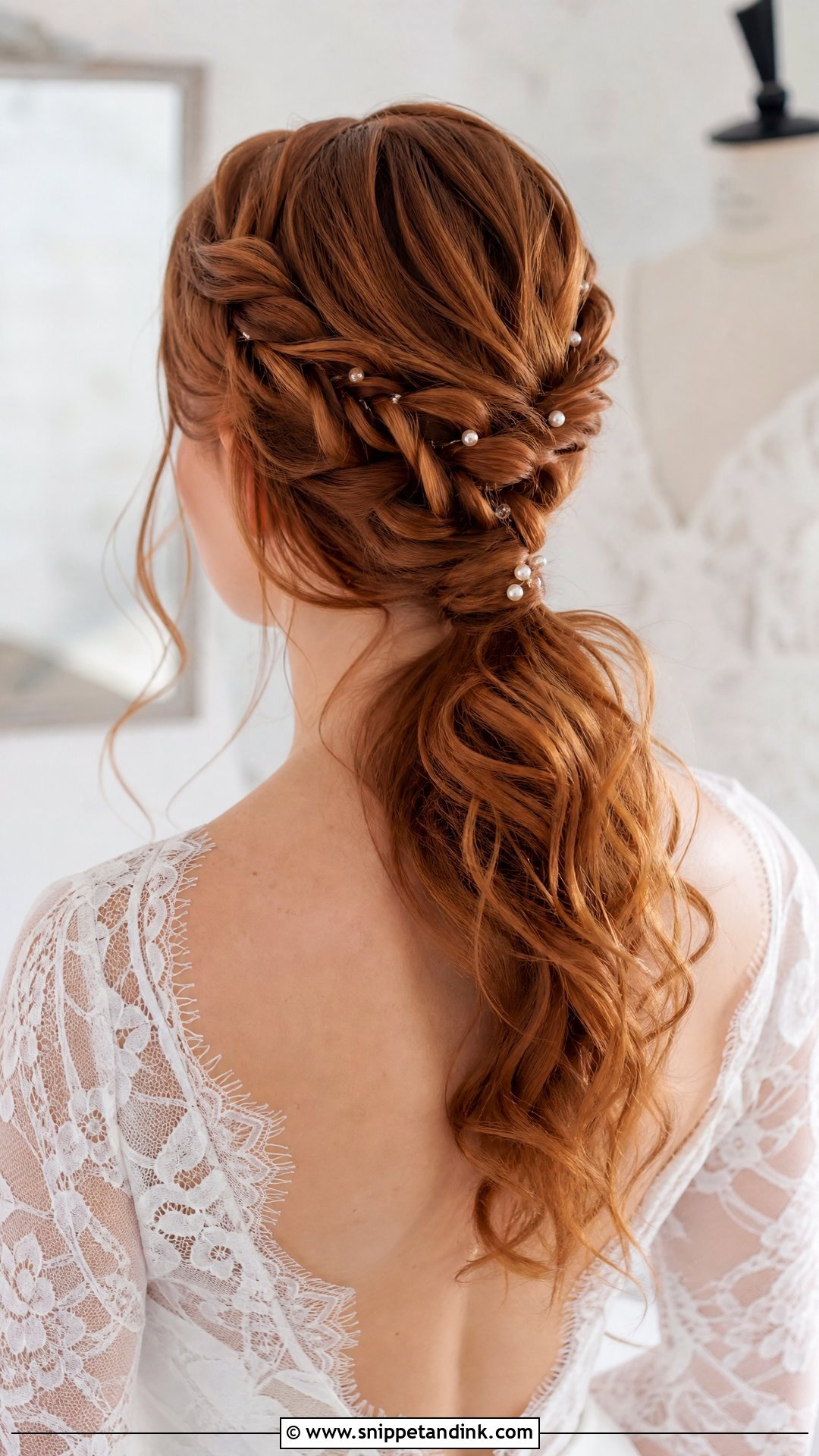 Braided Ponytail Bride Hair - Snippet and Ink - 20 Ponytail Bride Hair Ideas