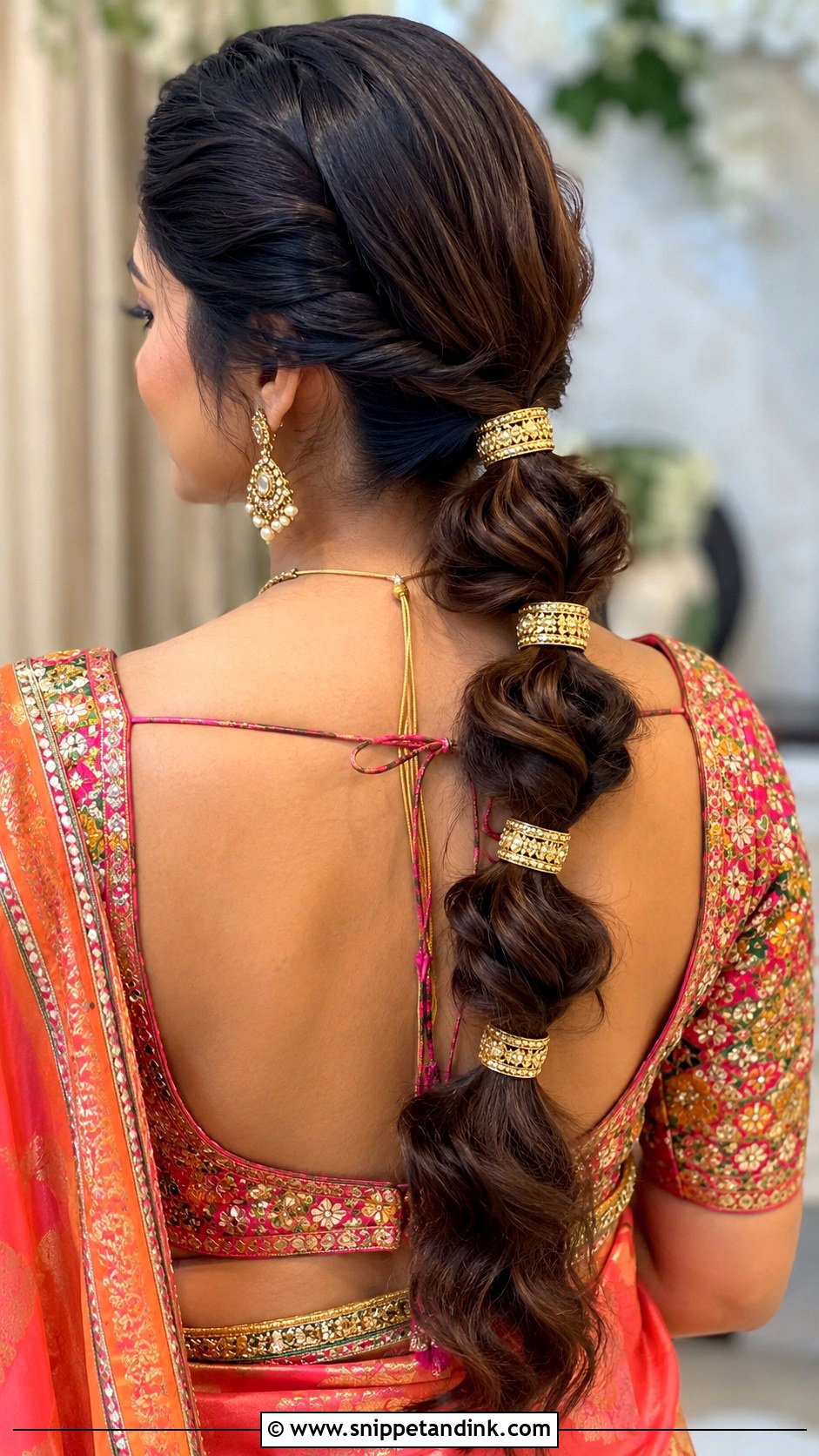 Braided Ponytail Bridesmaid Hairstyle for Saree - Snippet and Ink - 25 Bridesmaid Hairstyles for Saree