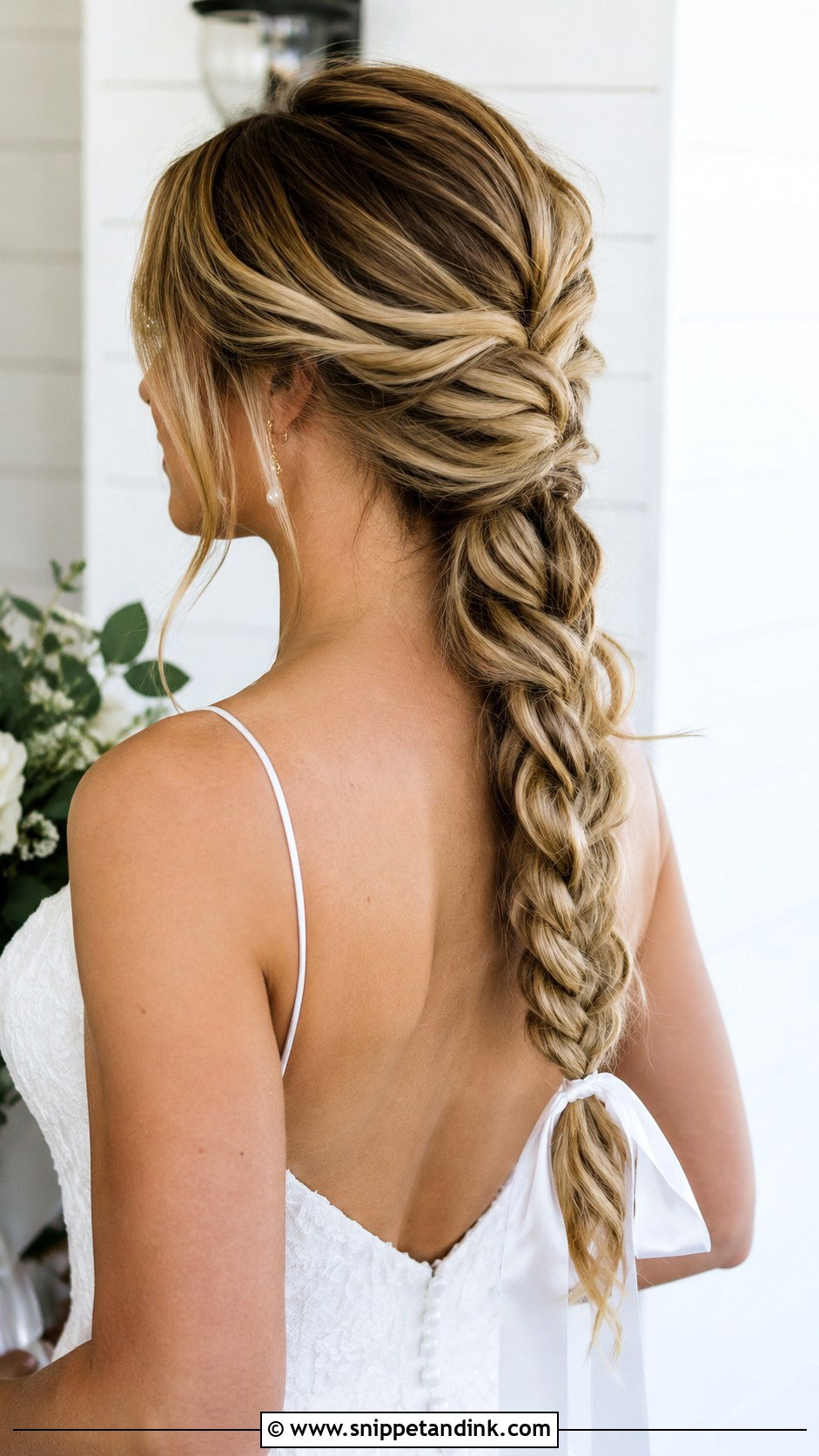 Braided Ponytail Updo - Snippet and Ink - 20 Easy Wedding Updos for Long Hair