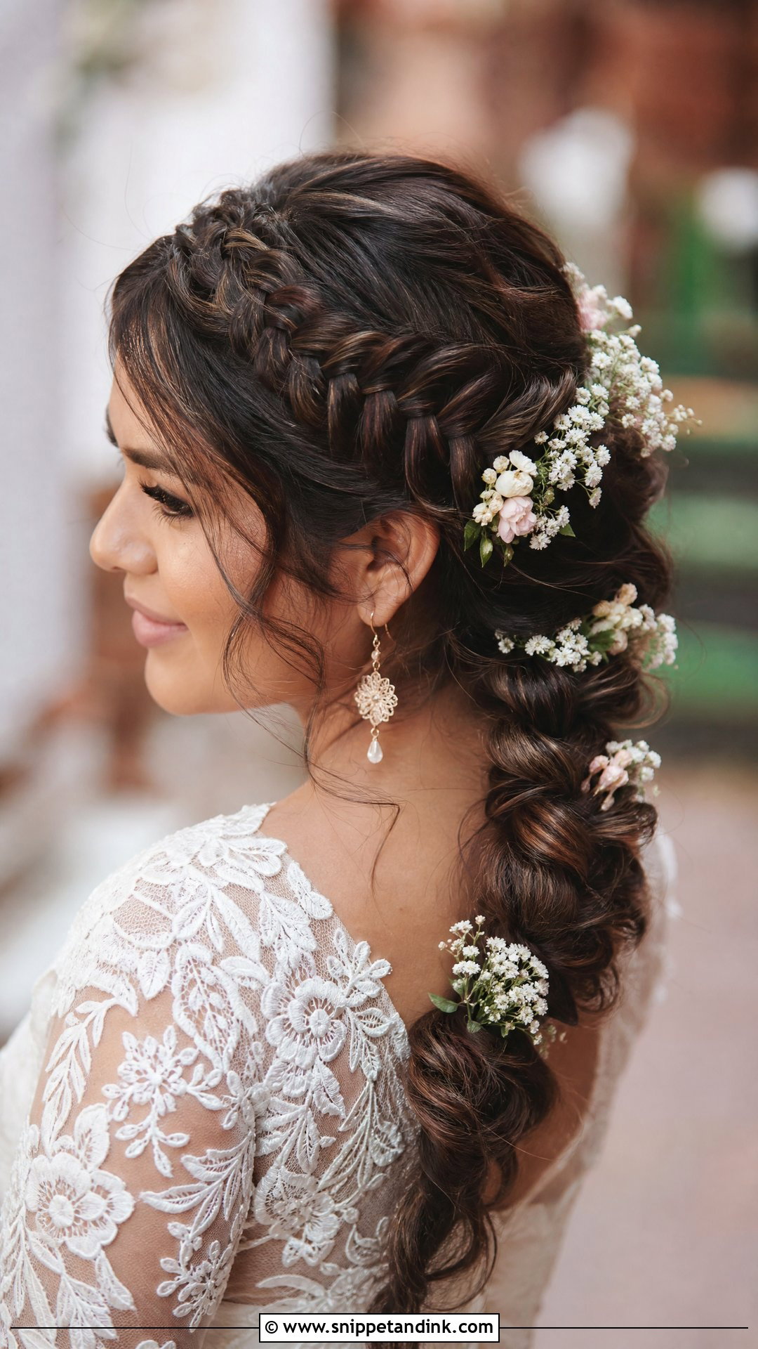 Braided Ponytail Wedding Hairstyle - Snippet and Ink - 30 Elegant Ponytail Wedding Hairstyles