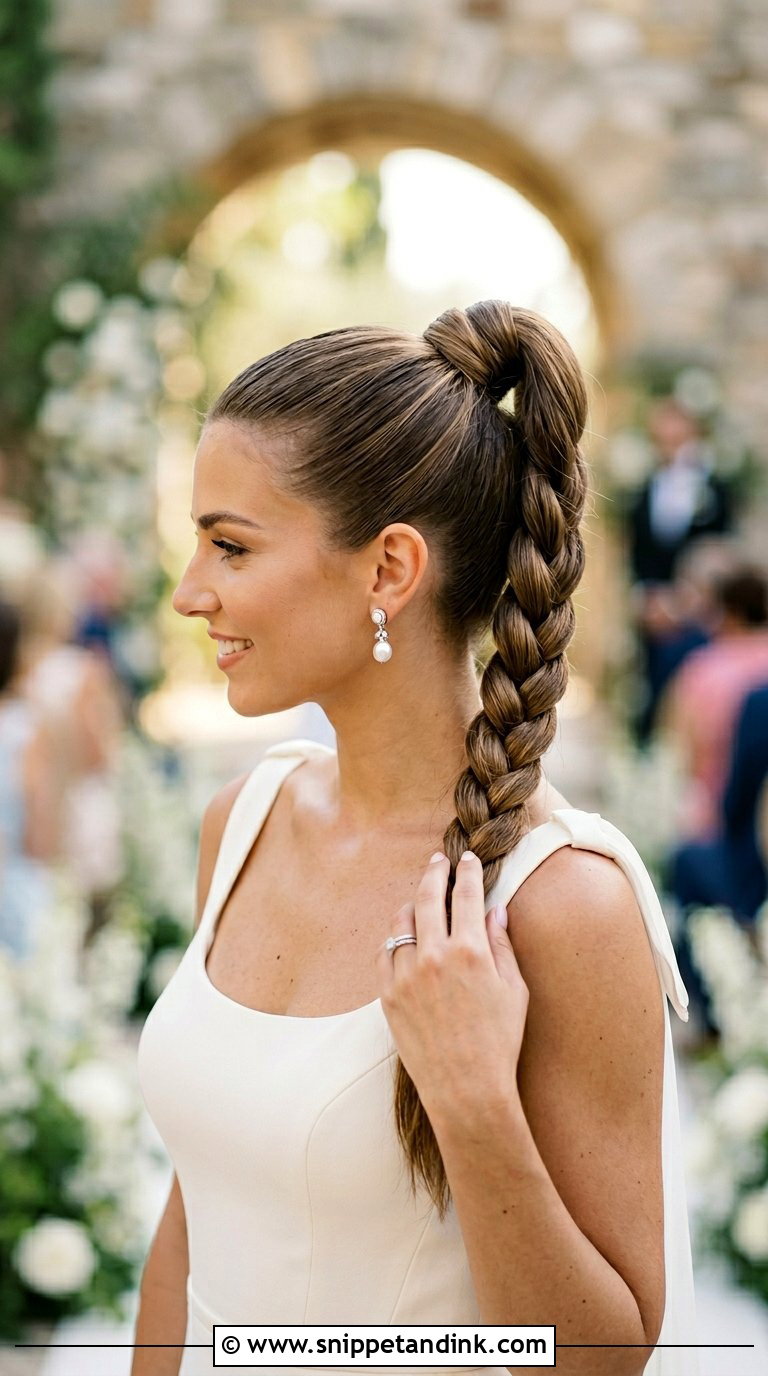 Braided Ponytail Wedding Hairstyle - Snippet and Ink - 20 Braid Hairstyle for Bride Ideas