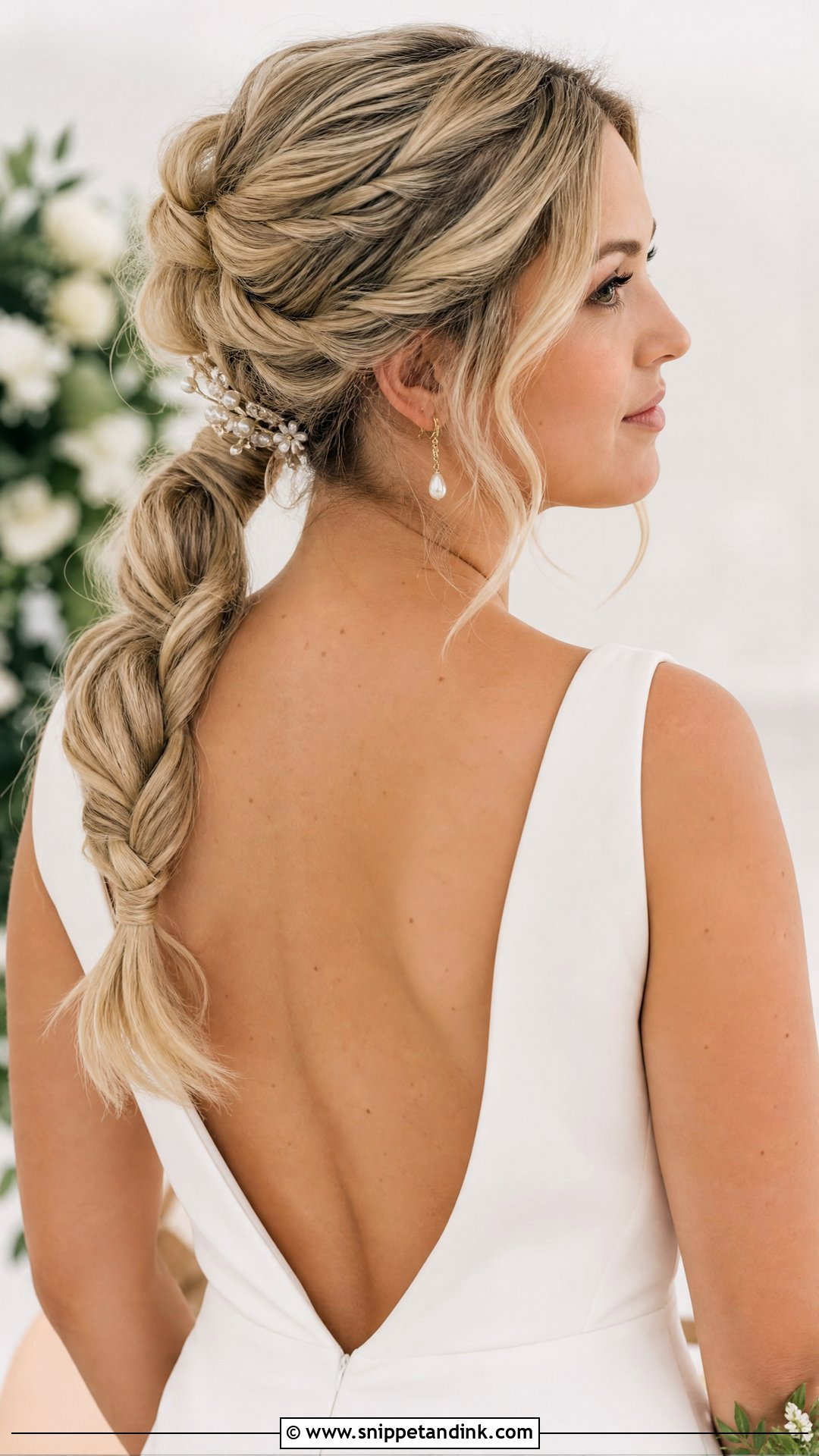 Braided Ponytail Wedding Look - Snippet and Ink - 20 Bridal Hair Braids