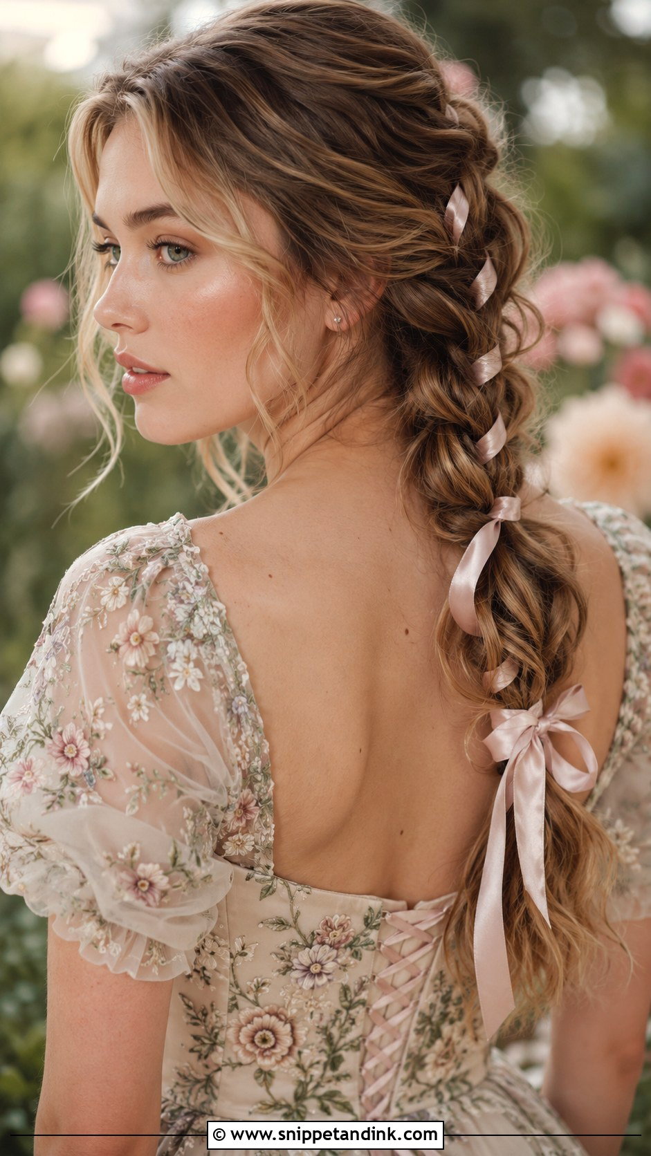 Braided Ponytail With Ribbon - Snippet and Ink - 30 Pony Tailed Wedding Hairstyle Ideas