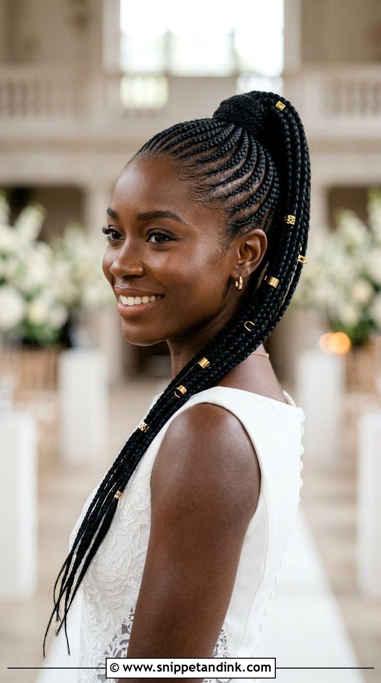 Braided Ponytail for Black Brides - Snippet and Ink - 20 Braids for Wedding Hair Black Women