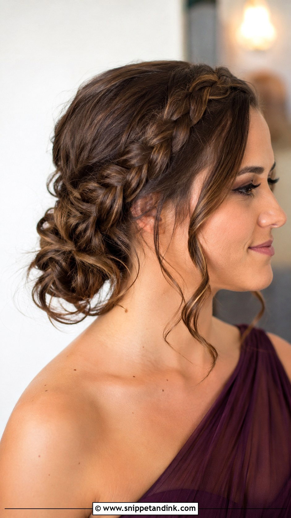 Braided Side Bun Bridesmaid Hair - Snippet and Ink - 20 Bridesmaid Hair with Braid Ideas