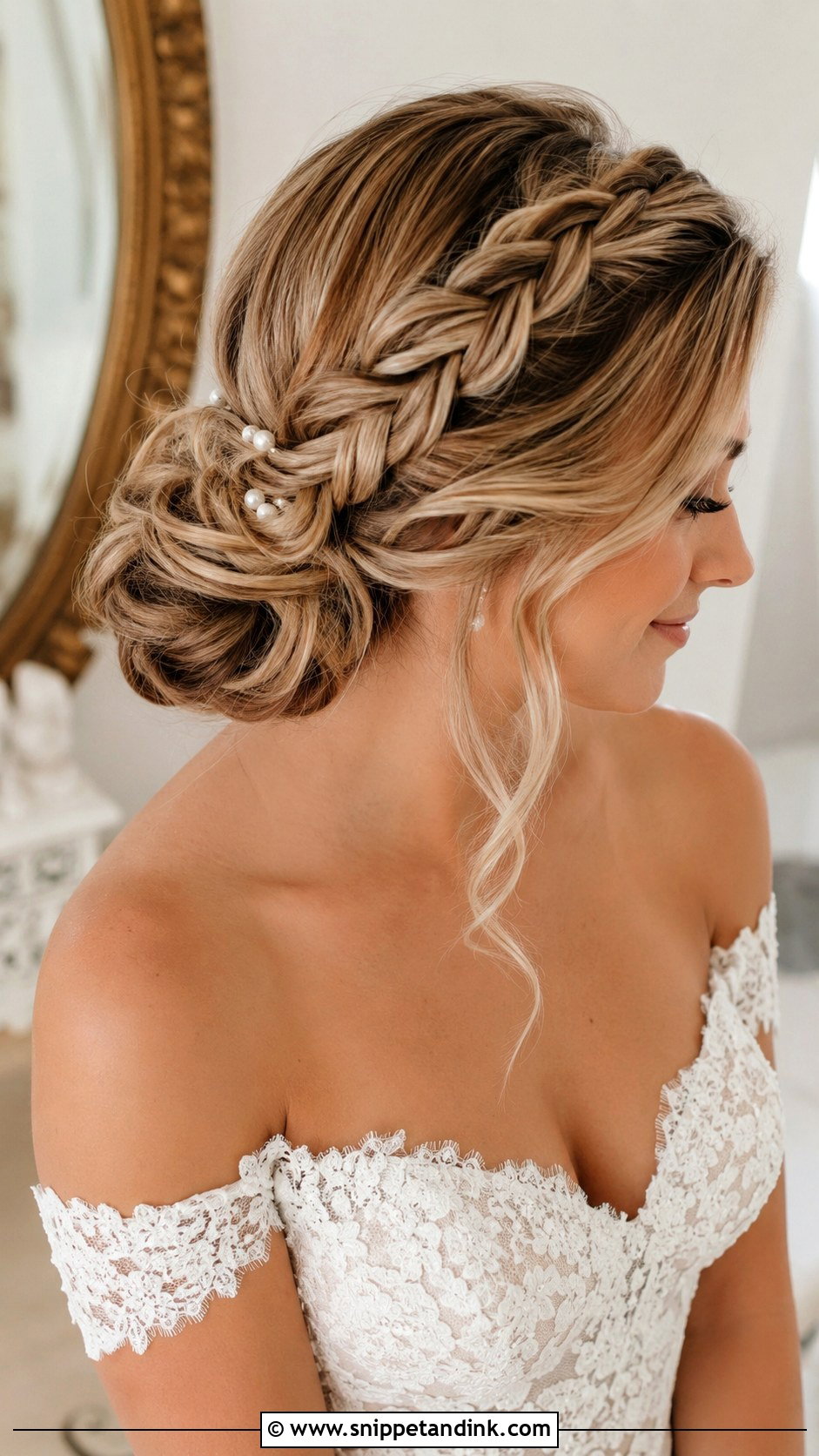 Braided Side Bun Wedding Hair - Snippet and Ink - 15 Side Bun Wedding Ideas
