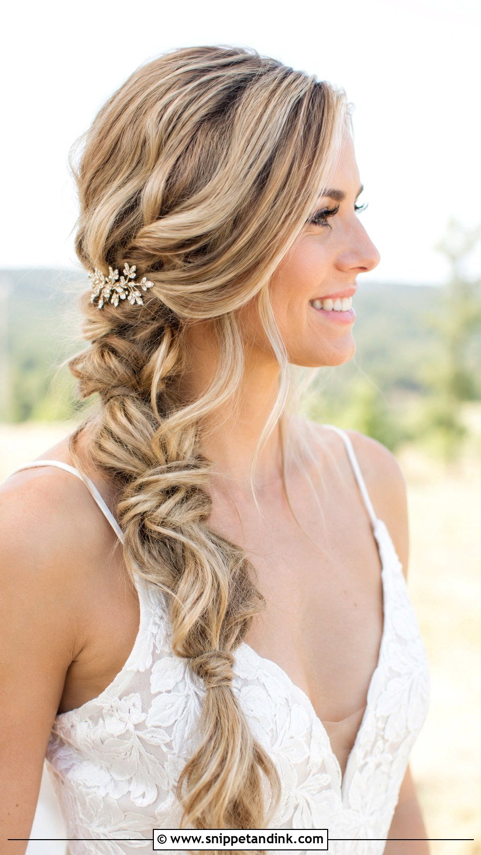 Braided Side Ponytail - Snippet and Ink - 20 Bridal Side Braid Ideas