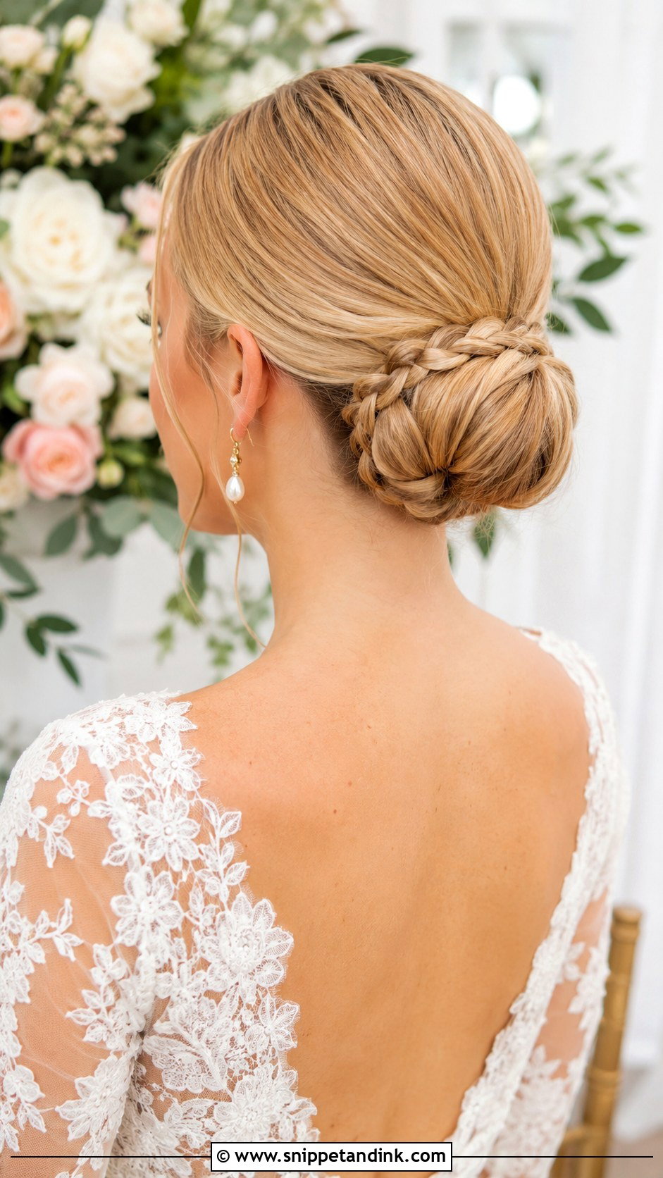 Braided Sleek Bun - Snippet and Ink - 25 Sleek Bun Wedding Hair Ideas