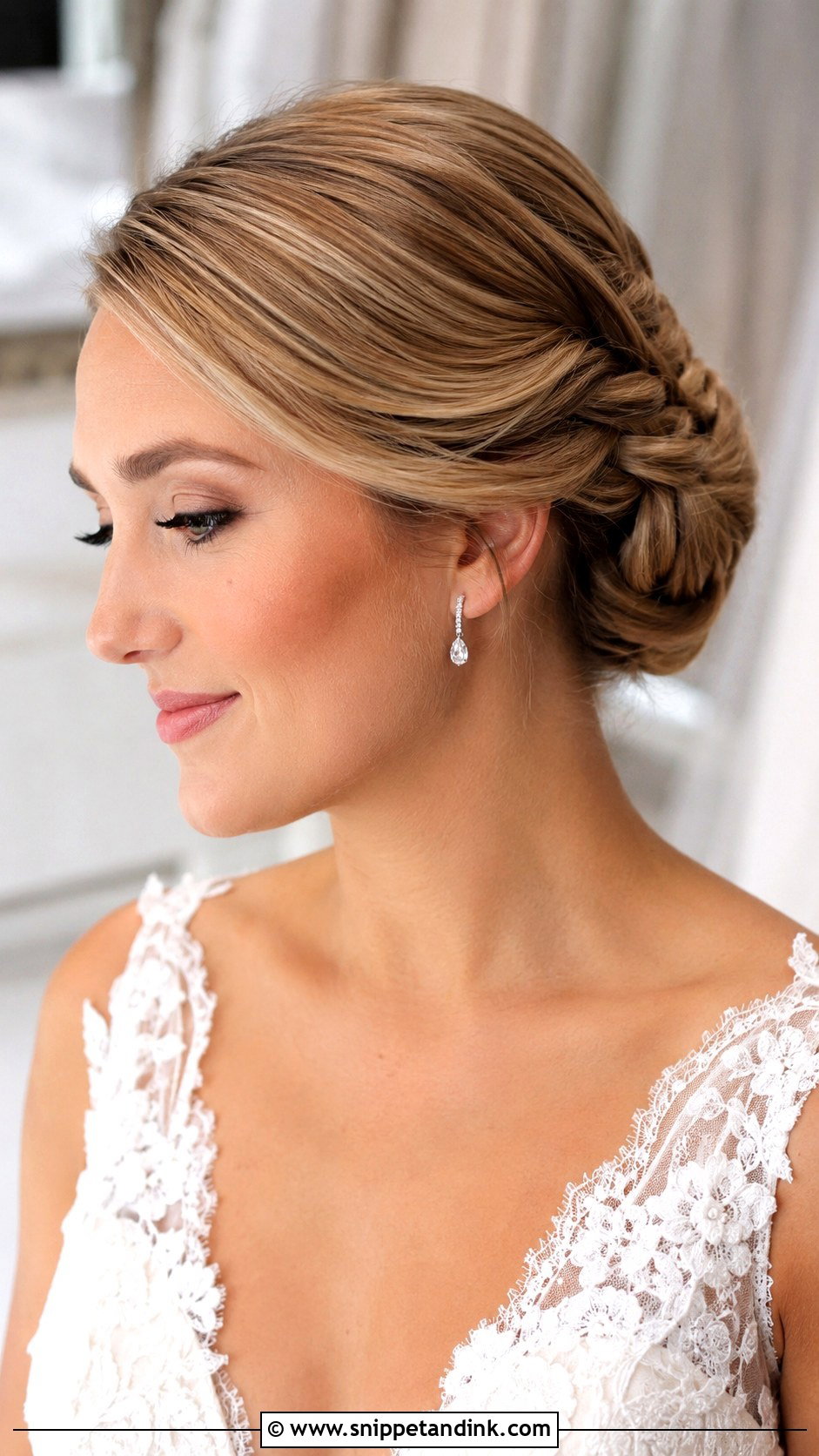 Braided Tight Wedding Bun - Snippet and Ink - 15 Tight Bun Wedding Hairstyles