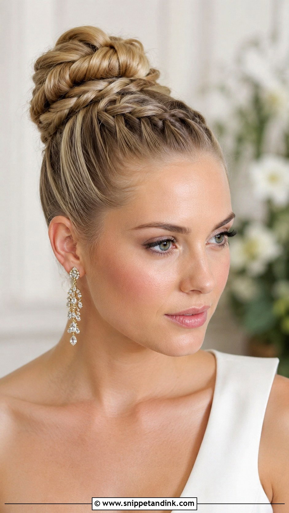 Braided Top Knot - Snippet and Ink - 25 Bridal Hair Braid Ideas