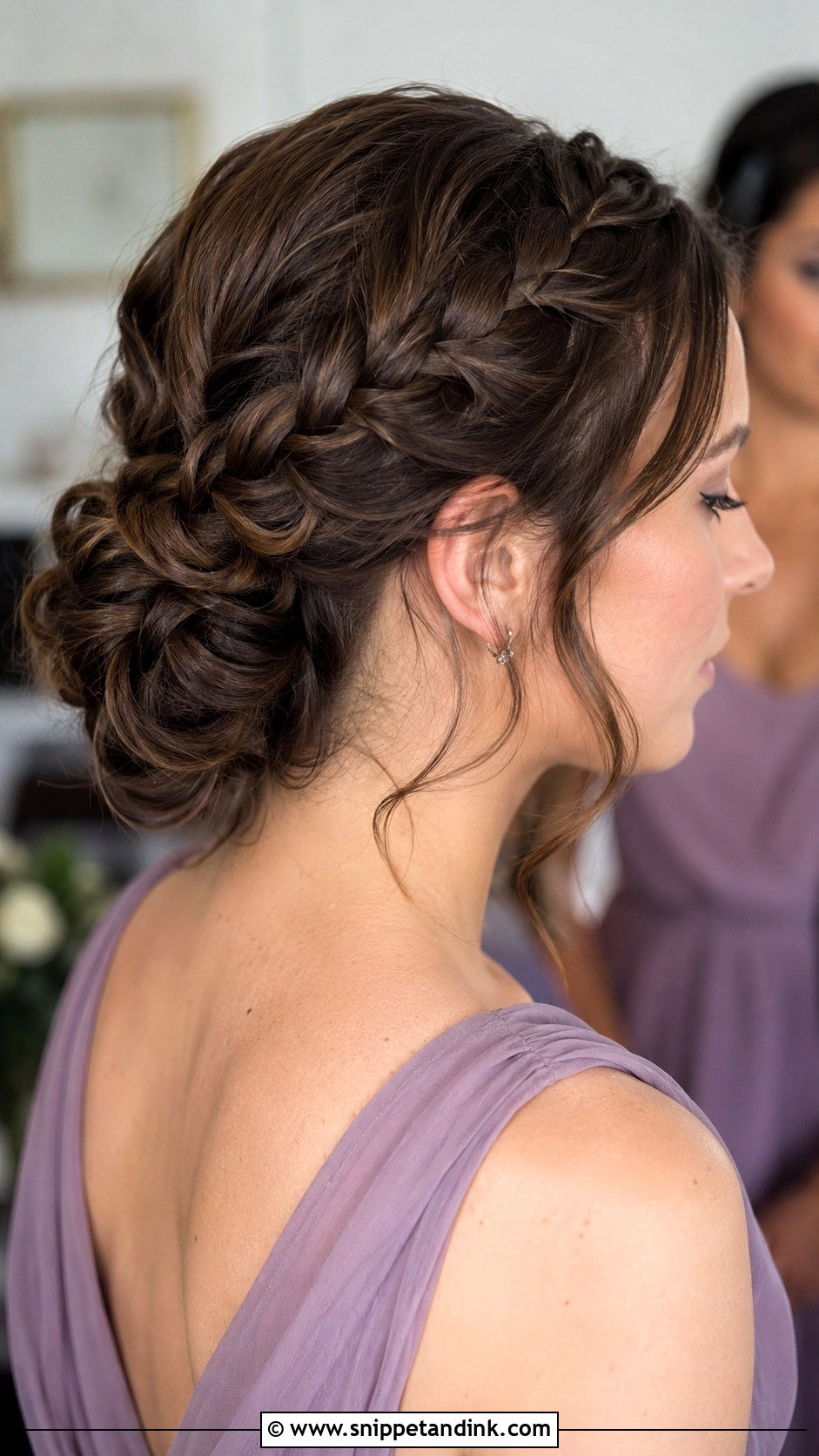 Braided Updo For Medium Hair Bridesmaid - Snippet and Ink - 20 Bridesmaid Hair Updo Braid Ideas