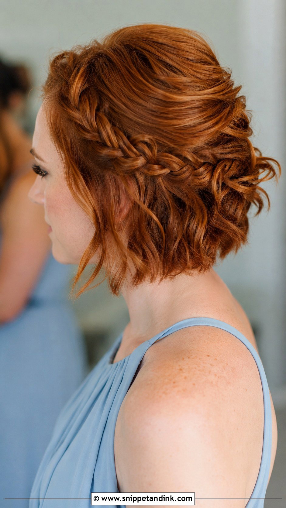 Braided Updo For Short Hair Bridesmaid - Snippet and Ink - 20 Bridesmaid Hair Updo Braid Ideas