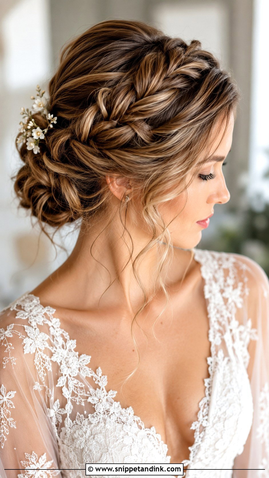 Braided Updo Wedding Hair For Round Face - Snippet and Ink - 15 Round Face Wedding Hair Ideas