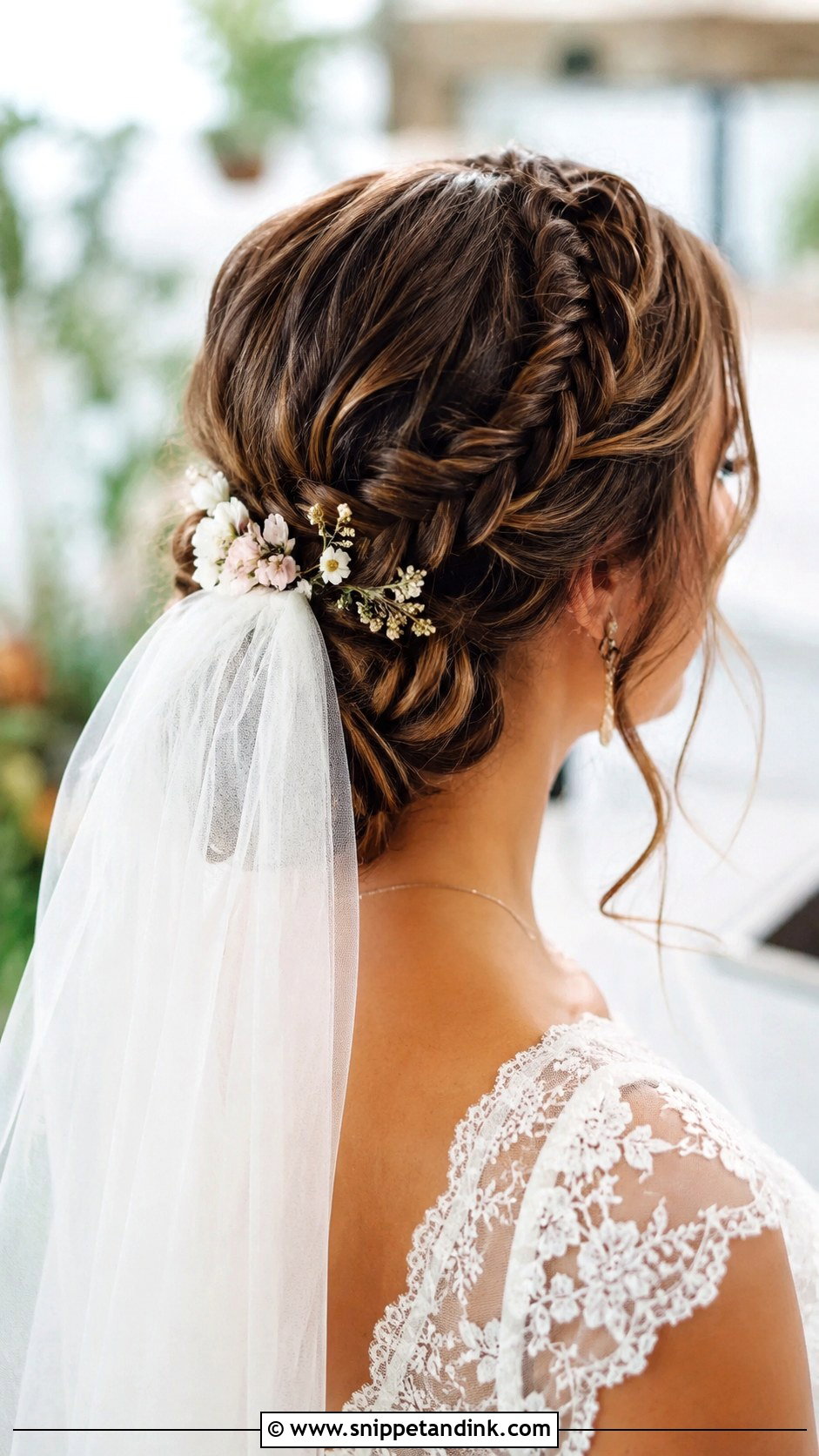 Braided Updo With Cathedral Veil - Snippet and Ink - 25 Cathedral Veil Hairstyle Ideas